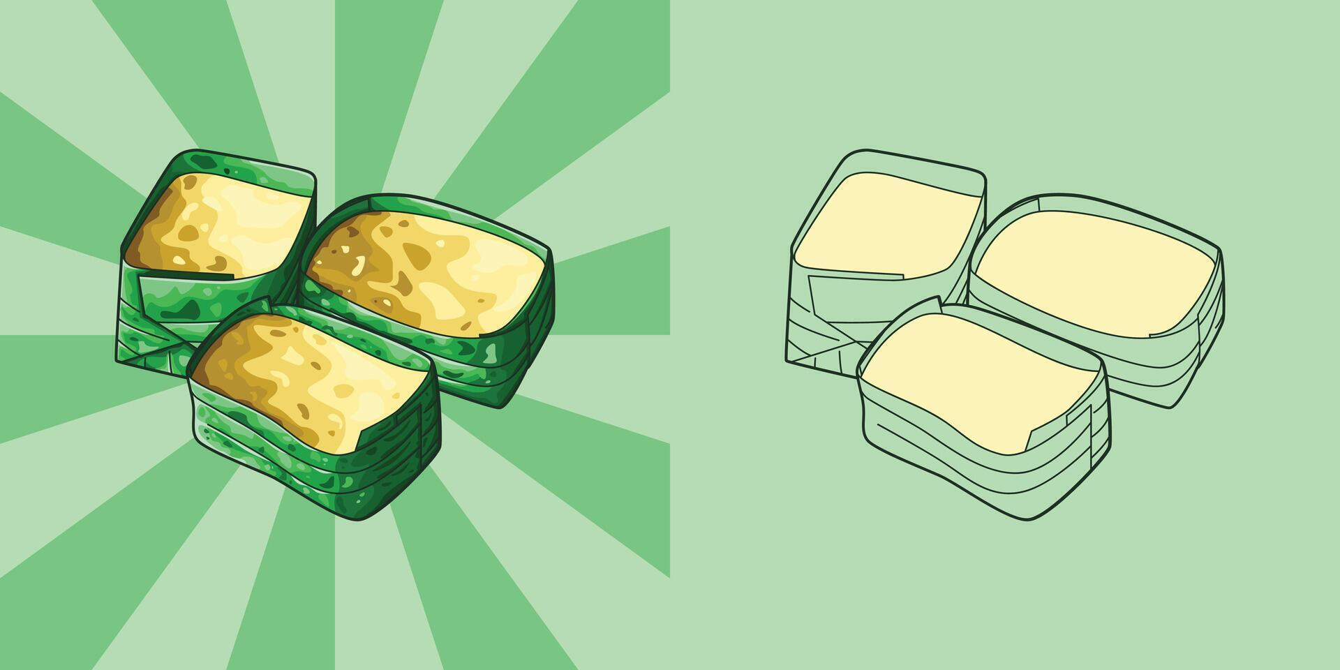 Delicious and yummy Kuih Tepung Pelita, South East Asia traditional dessert, food. vector