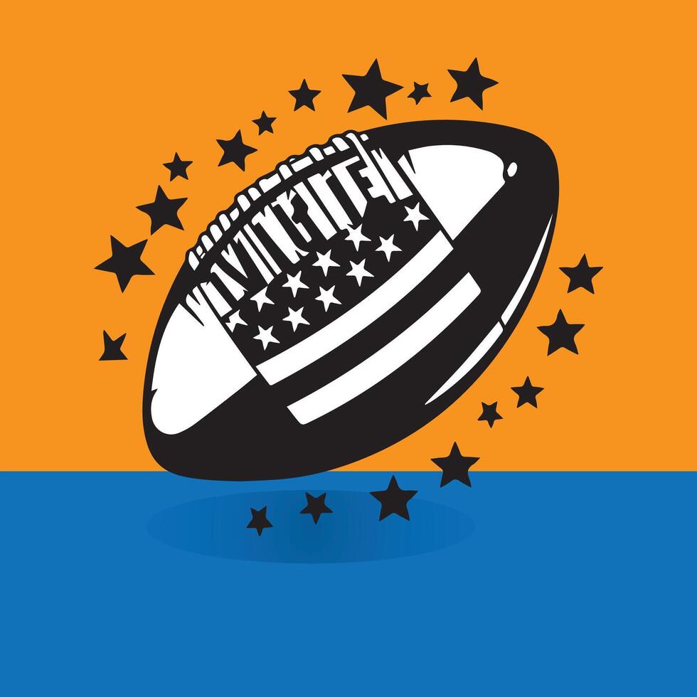 design oval American football silhouette black and white, Rugby ball, sports accessory vector