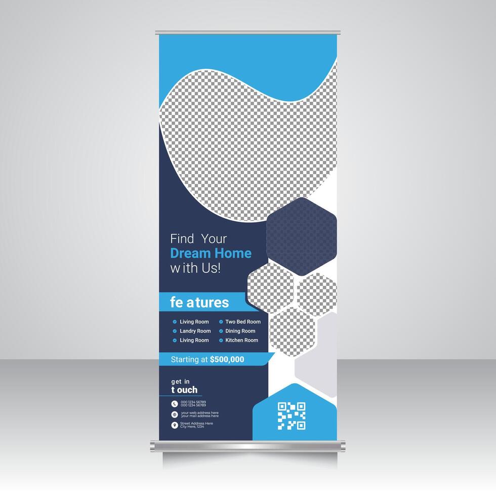 Real Estate Pop Up Banner Template Design vector