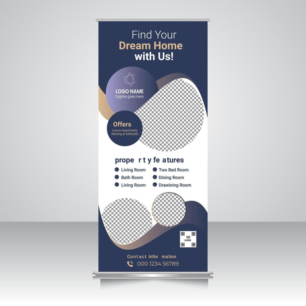 Real Estate Vertical Banner Banner Template Design vector