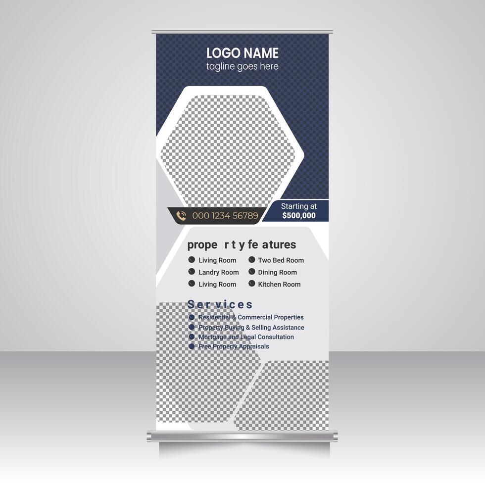 outdoor stand banner template vector