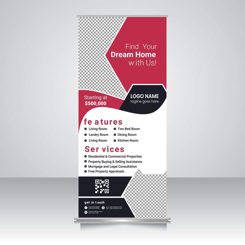 Real Estate Stand Banner Templated Design vector