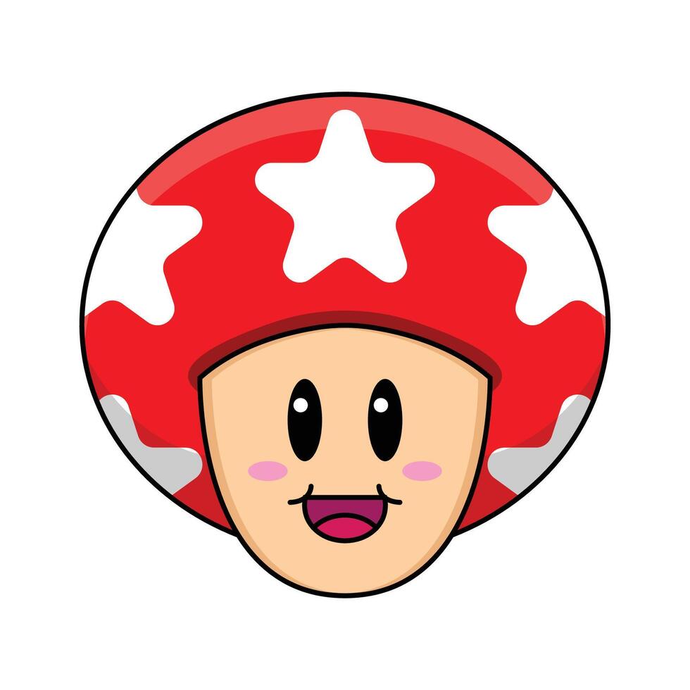 The Illustration of Happy Mushroom Mario Star vector