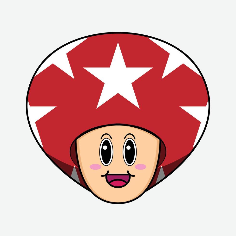 The Illustration of Cute Mushroom Mario Star vector