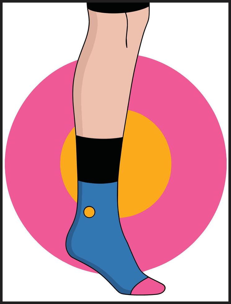 foot pair of male leg vector