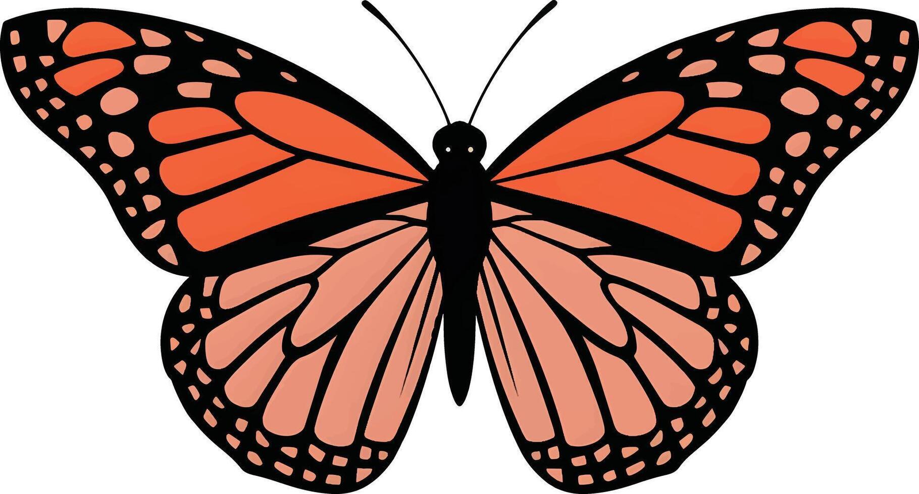 butterfly yellow red and black color digital art blank background vector