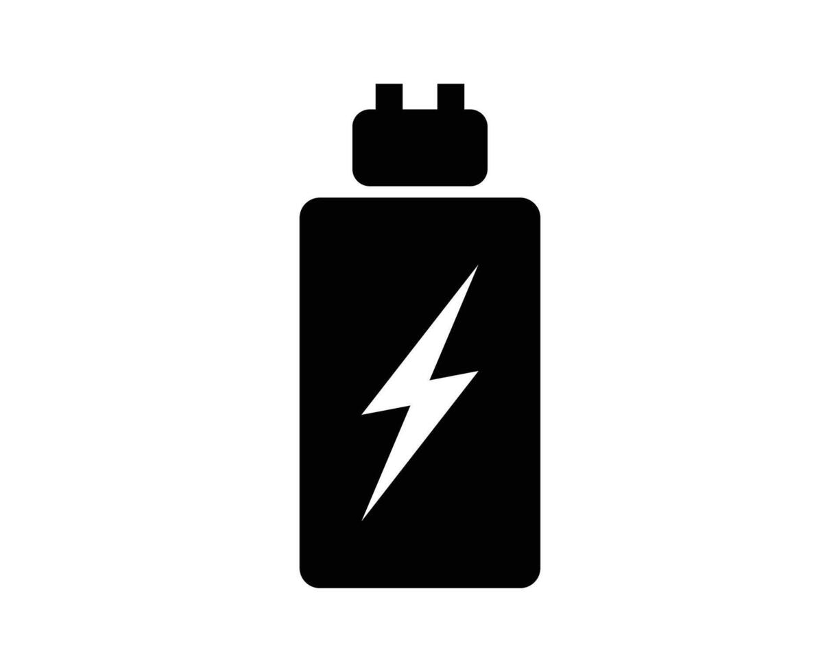 Simple Icon of a Battery with Lightning Bolt Symbol vector