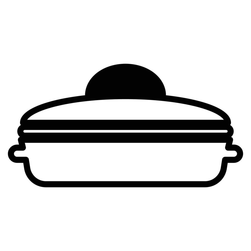 Simple Black Line Drawing of a Food Container vector