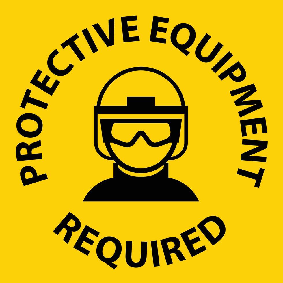 Safety Warning Sign for Protective Equipment vector