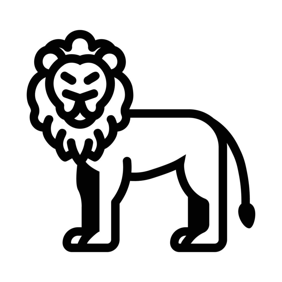 Stylized Lion Illustration with Bold Features vector
