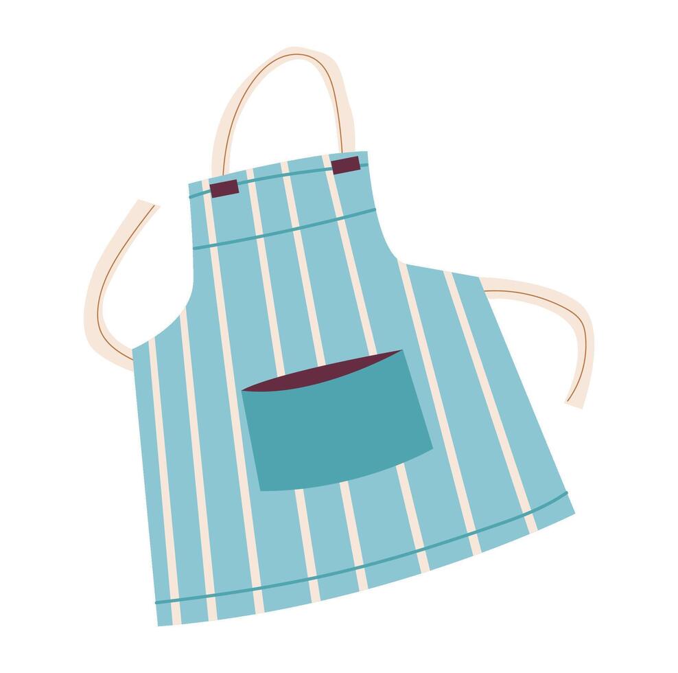 Kitchen cute apron isolated on white background. Flat illustration vector