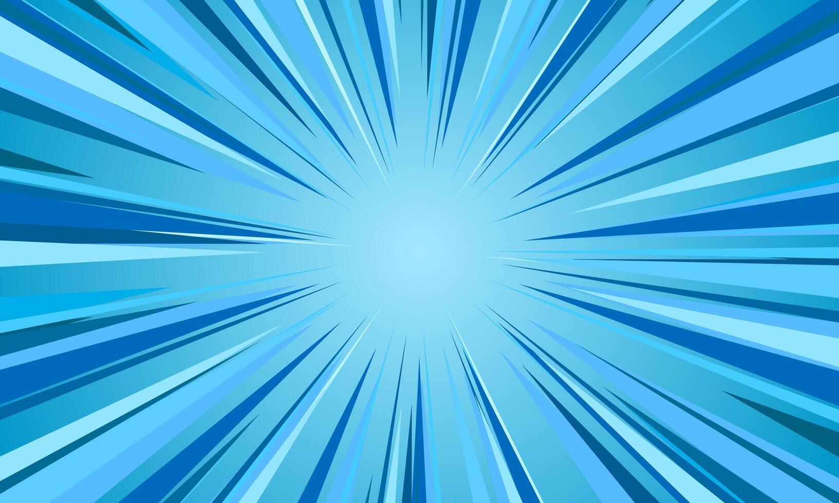 blue sunburst comic pop art pattern background vector