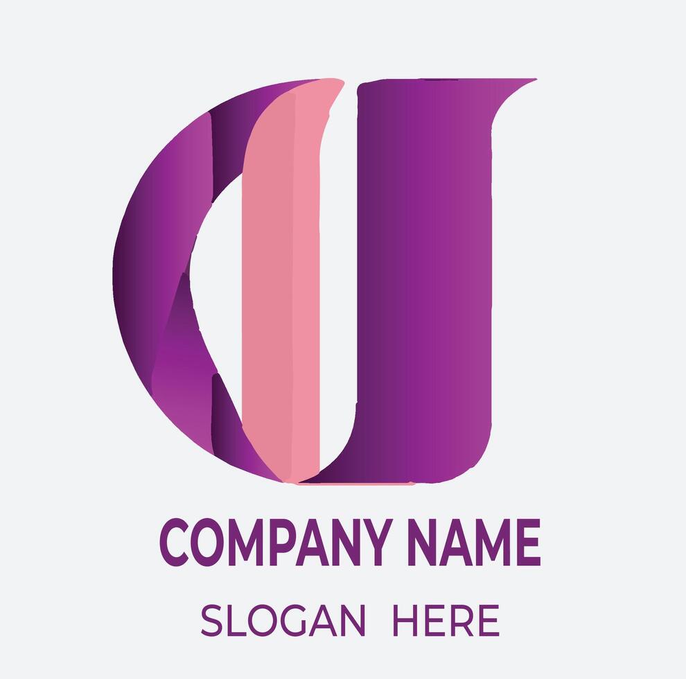 3d Modern D logo design vector