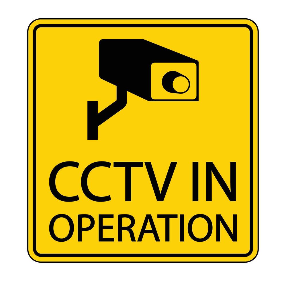 CCTV Surveillance Warning Sign Graphic Design vector