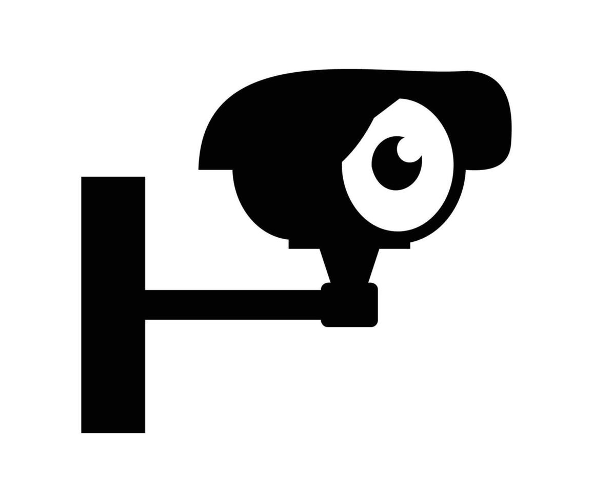 Surveillance Camera Silhouette Icon Design vector