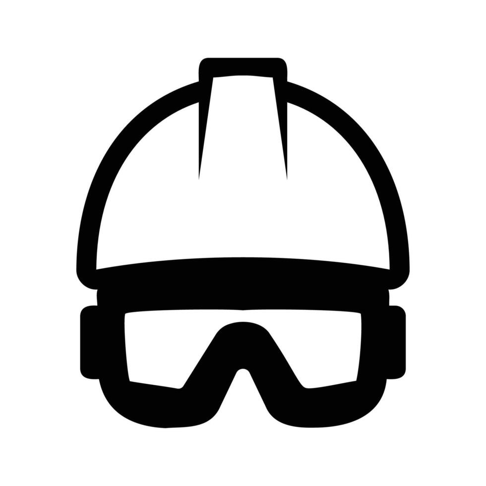 Safety Helmet and Goggles Icon for Construction Use vector