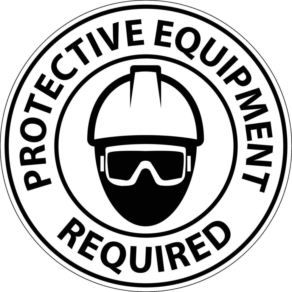 Floor Sign, Protective Equipment Required vector