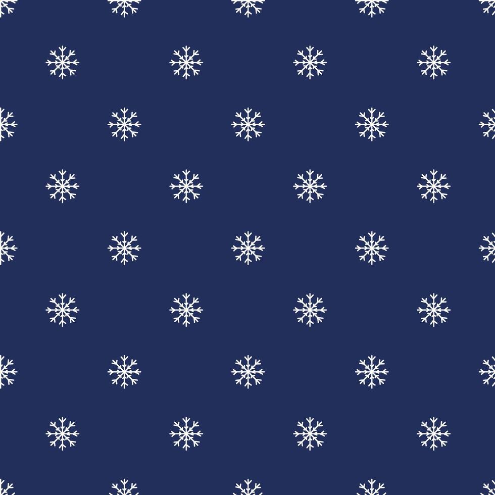Seamless Snowflake Pattern on a Dark Blue Background vector