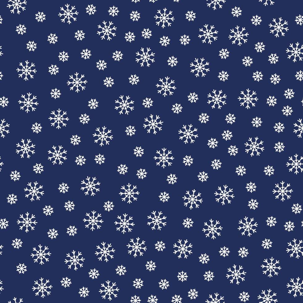 Abstract Infinite Pattern with Snowflakes on Blue Background vector