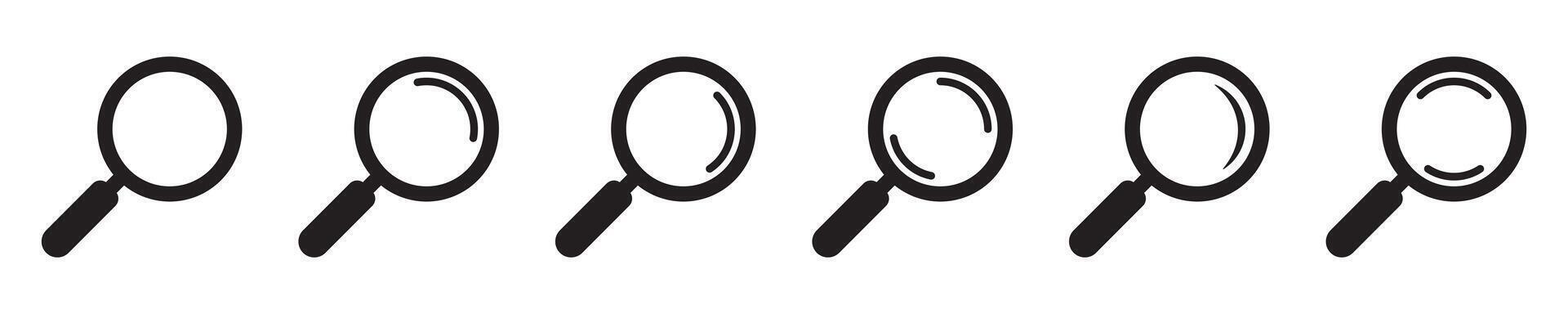 Magnifying glass icon, loupe icon. Search icon. vector