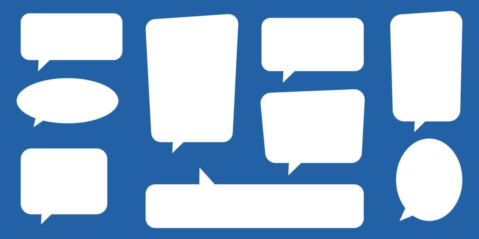 Blank empty white speech bubbles set. vector