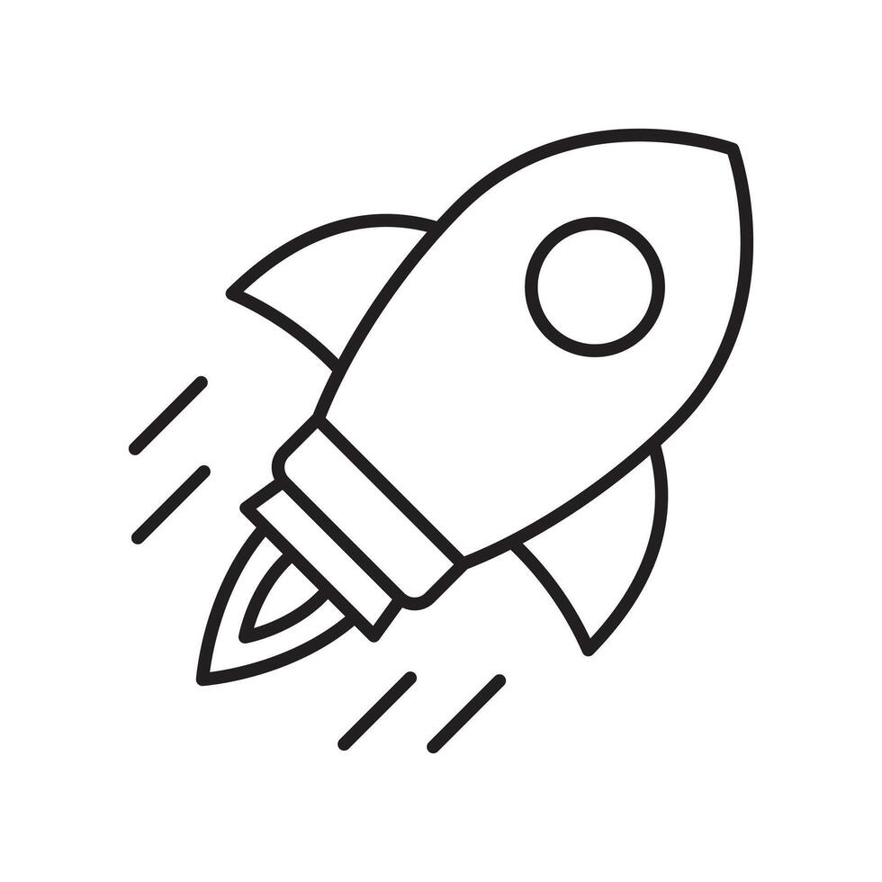 Rocket icon. Simple rocket sign. Rocket launched icon. vector