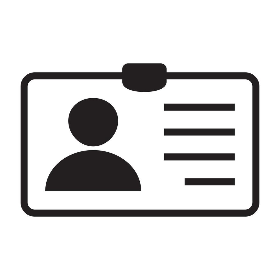 ID Card icon. Employee clerk card, driver license, Identification card, staff identification card symbol. Design for website and mobile app. vector