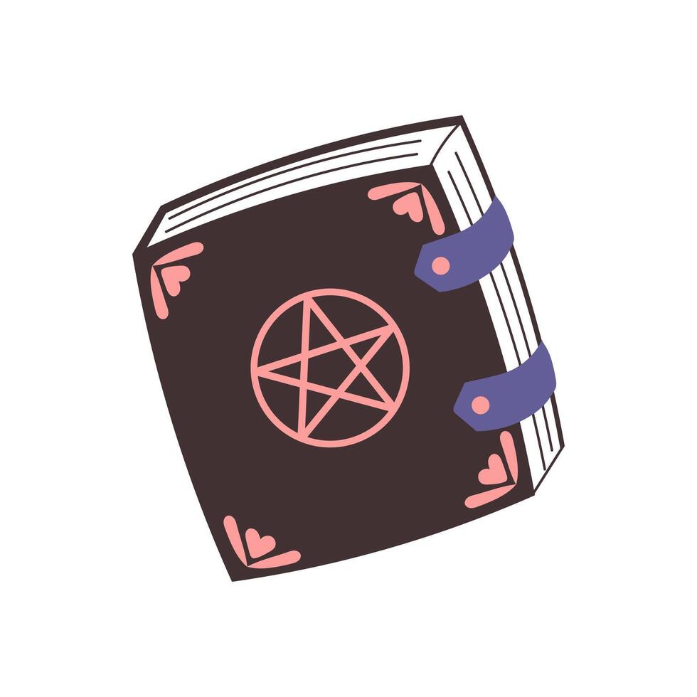 Spell book. Cute spooky halloween element. Flat style illustration vector