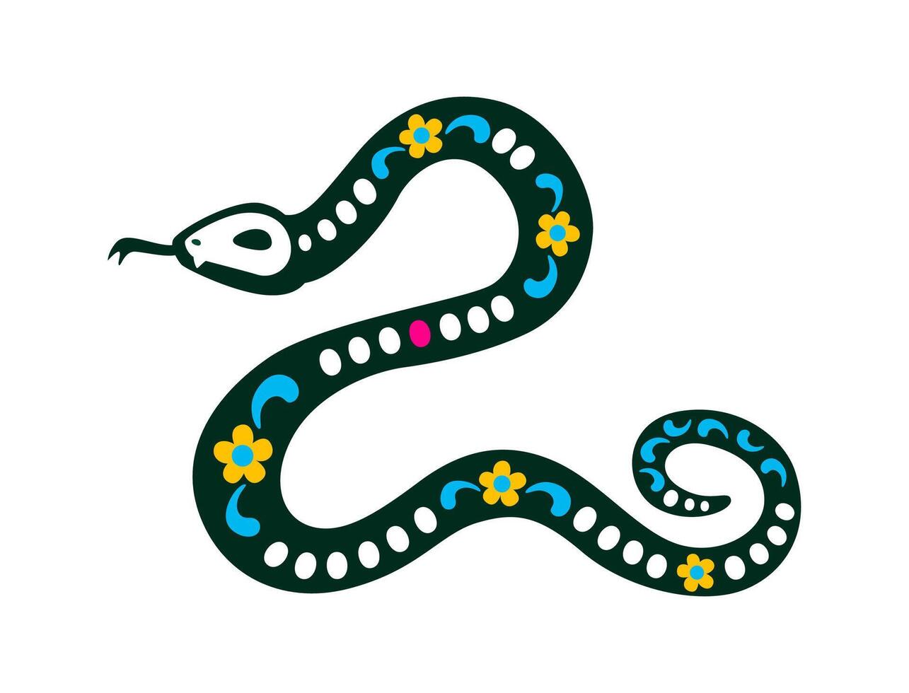 Mexican day of the dead snake animal tattoo vector