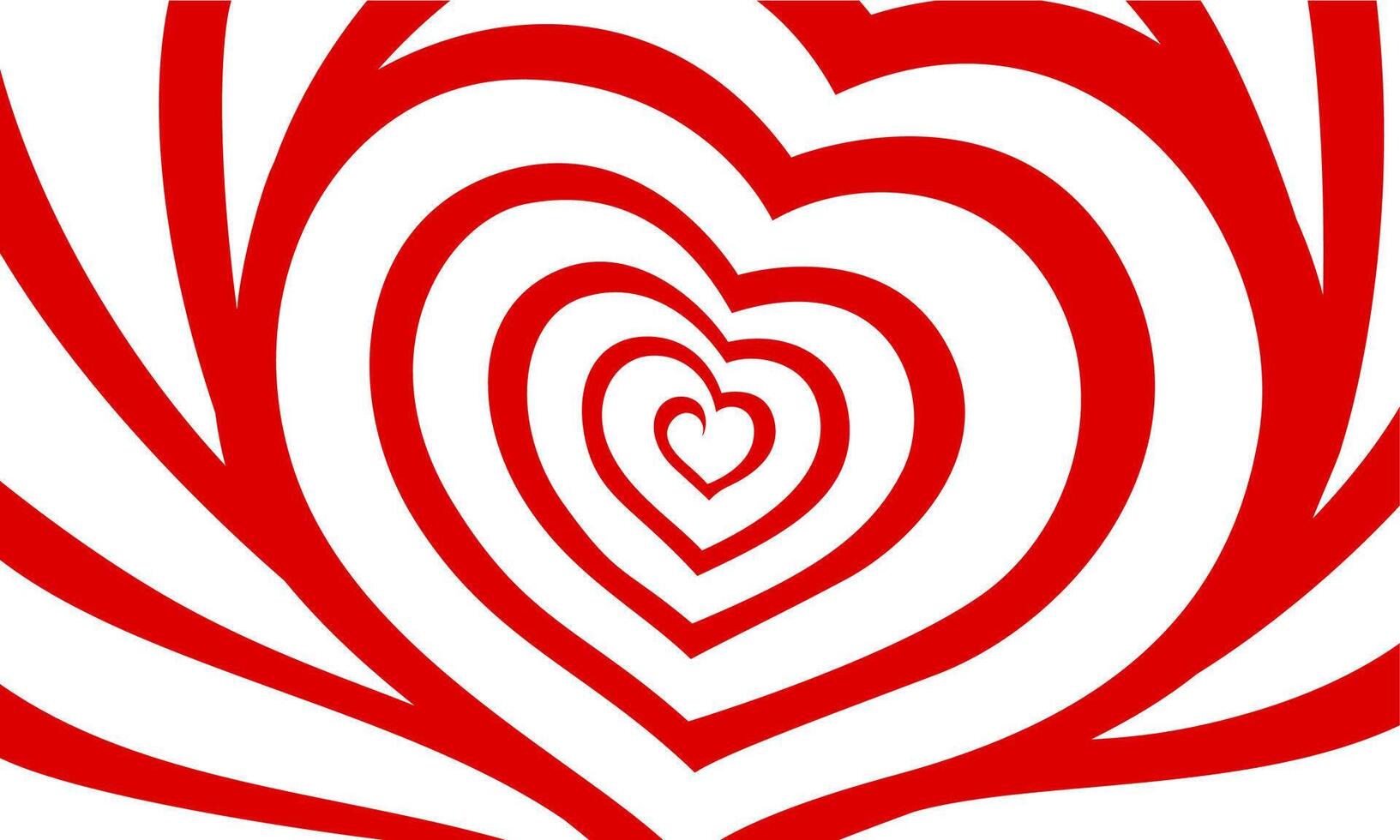 Tunnel heart, concentric lines background vector