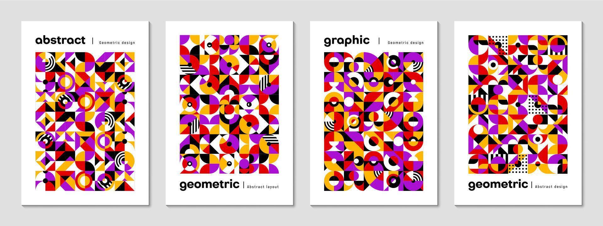 Abstract modern geometric shapes poster templates vector