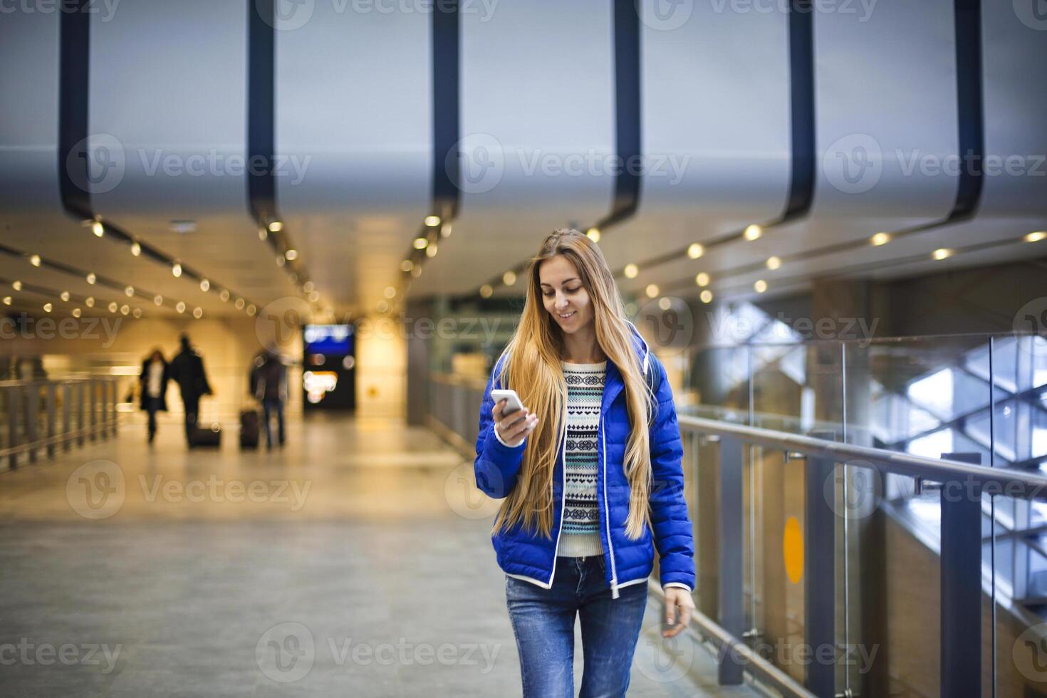 Young woman in international airport photo