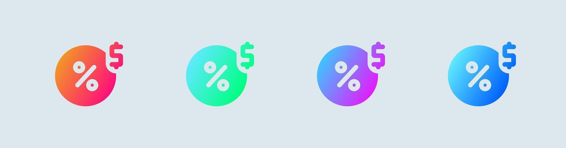 Commission solid icon in gradient colors. Finance signs illustration. vector
