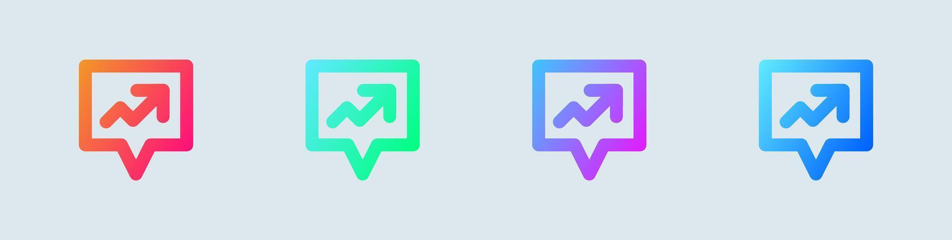Popular line icon in gradient colors. Fire signs illustration. vector