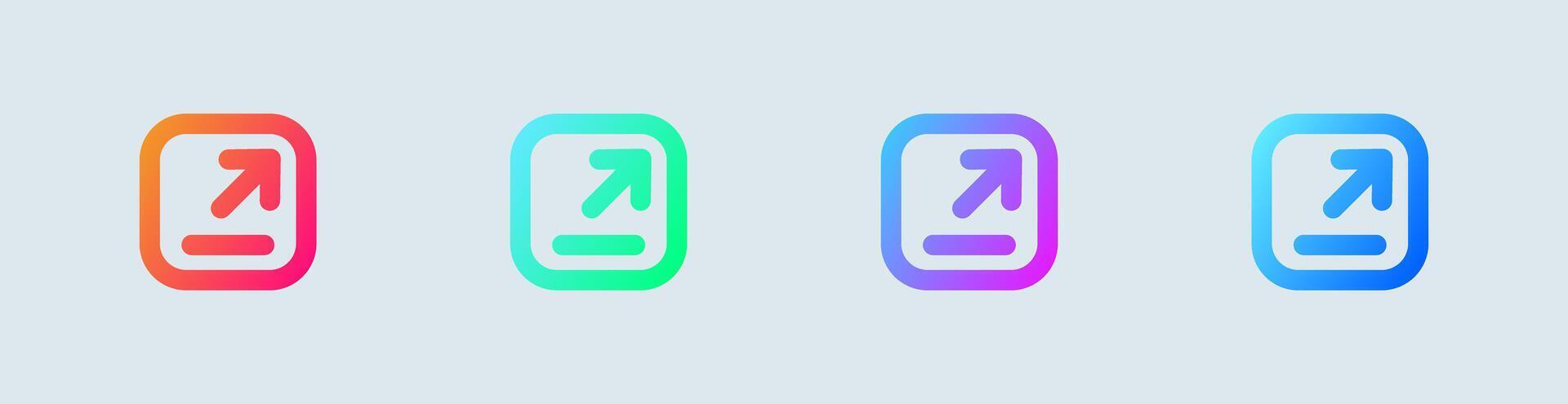 Report line icon in gradient colors. Statistic signs illustration. vector