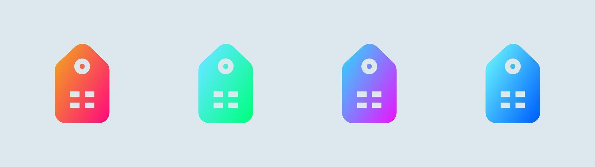 Category solid icon in gradient colors. Collection signs illustration. vector