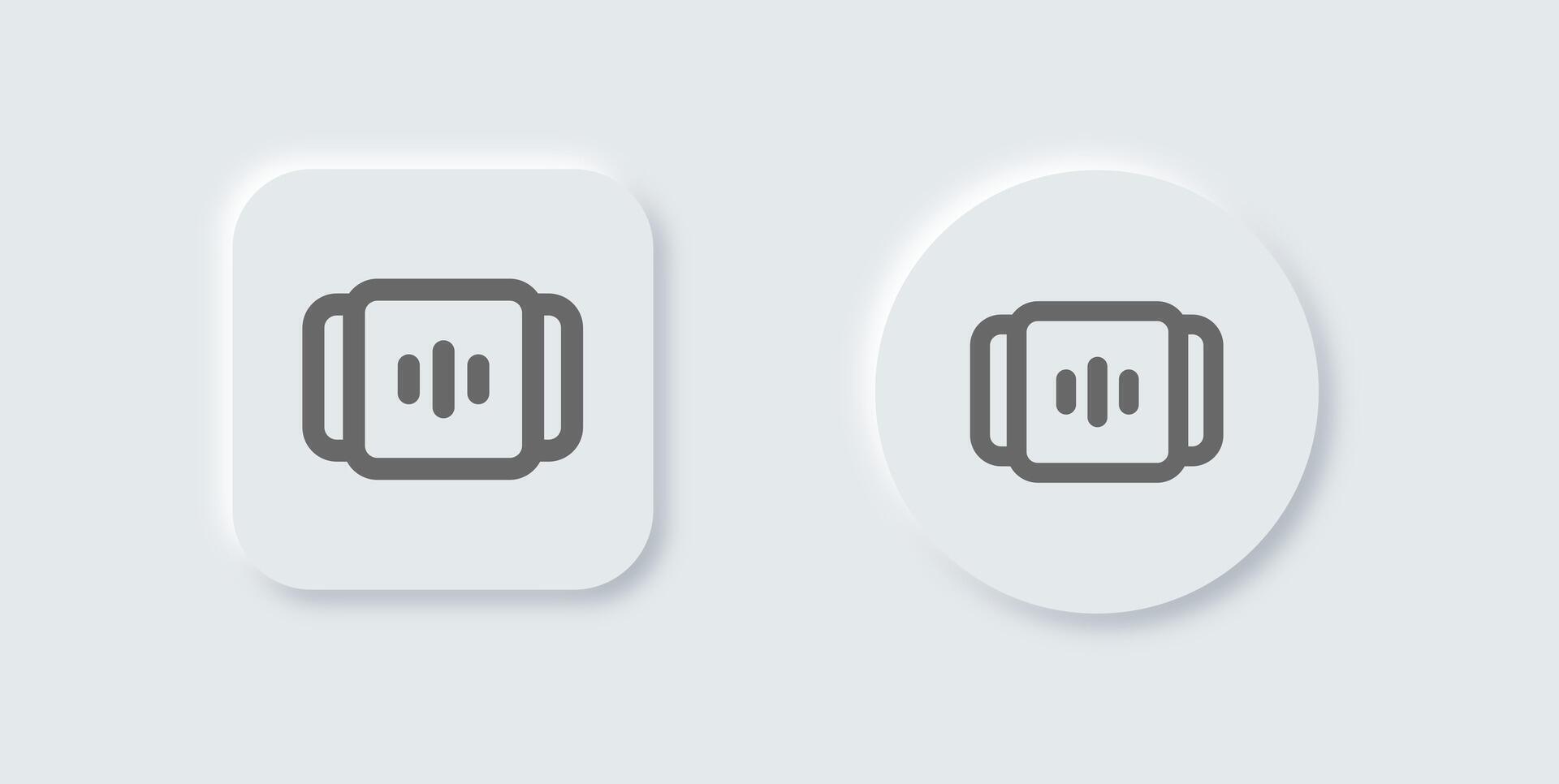 Episode line icon in neomorphic design style. Series signs illustration. vector
