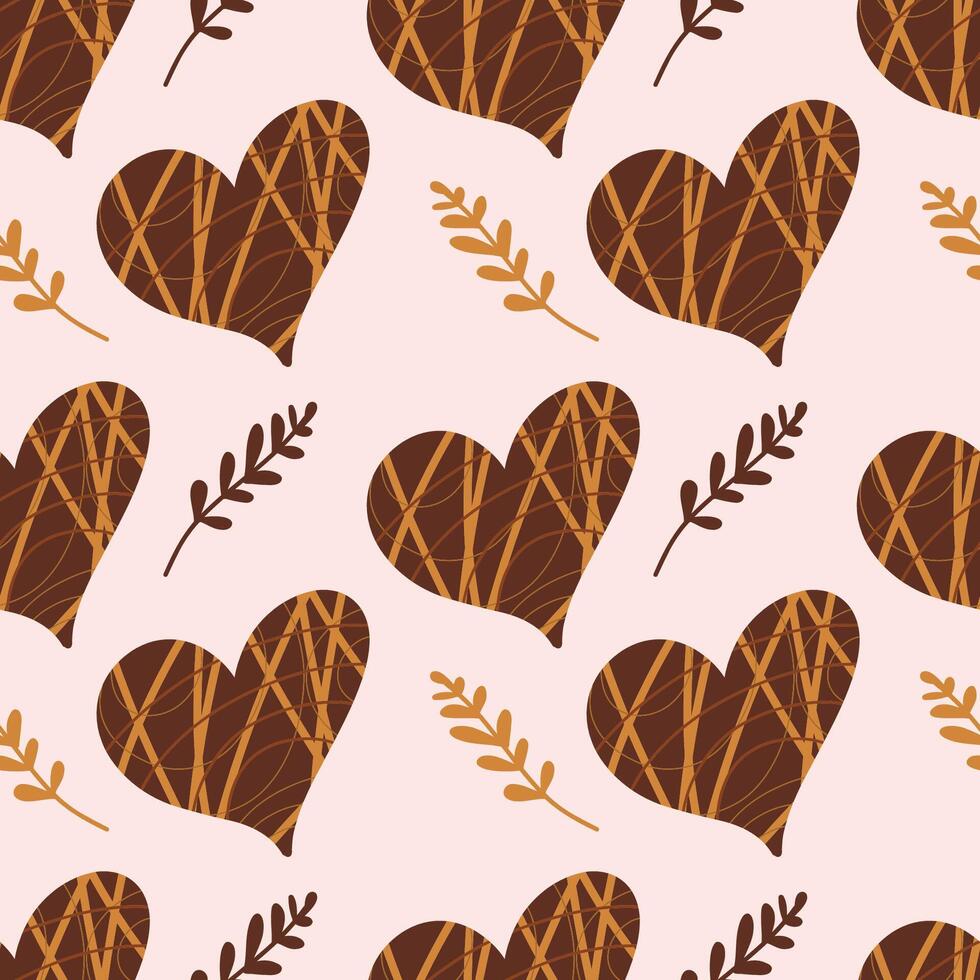 Creative seamless pattern with hearts. The modern heart shaped texture is great for fabrics, textiles, clothing, wallpaper. illustration vector