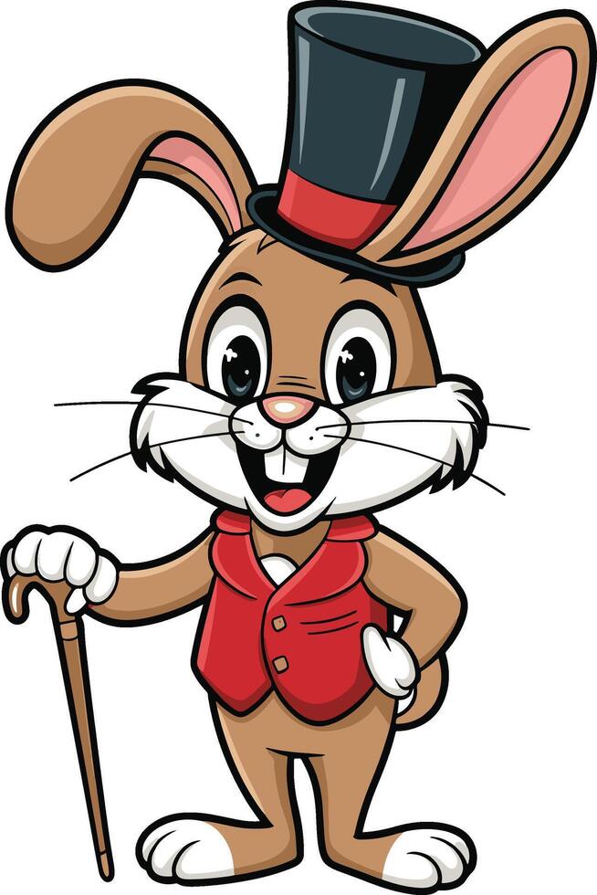 Funny rabbit cartoon illustration, rabbit art. Ai generate vector
