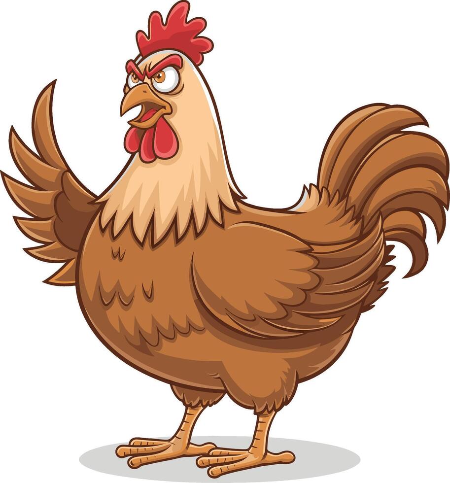 Chicken cartoon illustration, hen art. Ai generate vector
