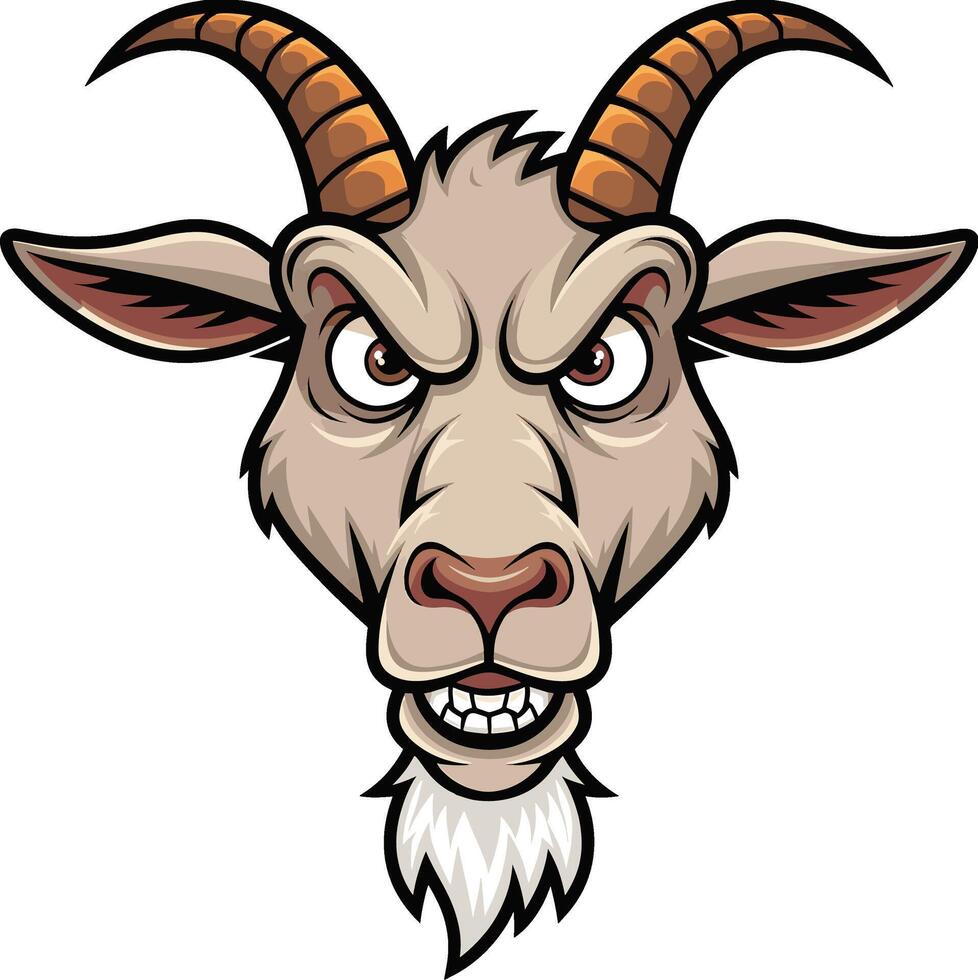 Angry goat head illustration design, goat head logo. ai generate vector
