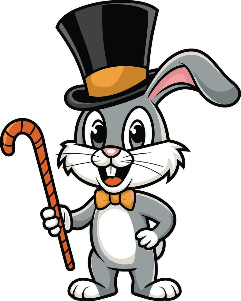 Funny rabbit cartoon , rabbit art. Ai generate vector