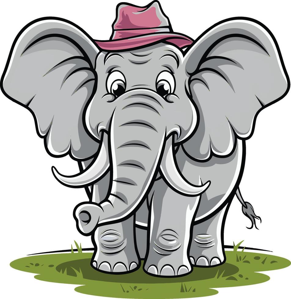 Cute baby elephant cartoon illustration, elephant art design. Ai generate vector