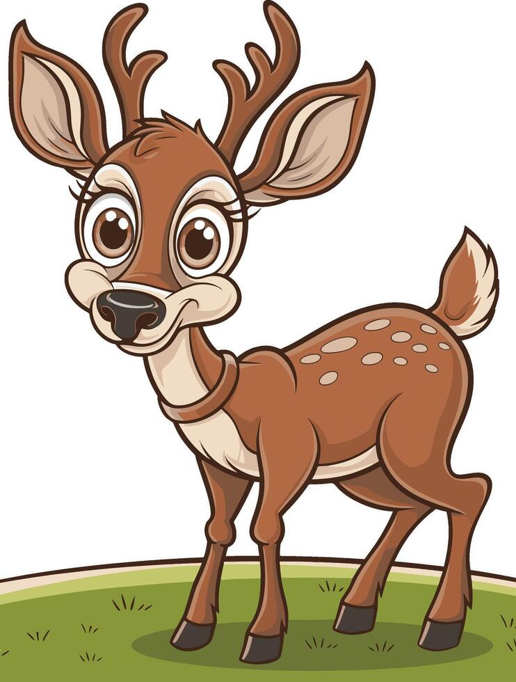 Cute baby deer cartoon illustration. Ai generate vector