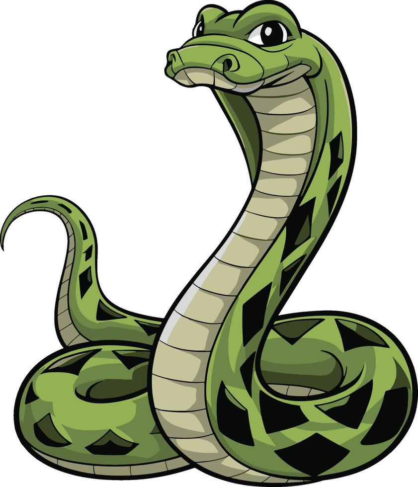 Snake cartoon illustration, snake art. Ai generate vector