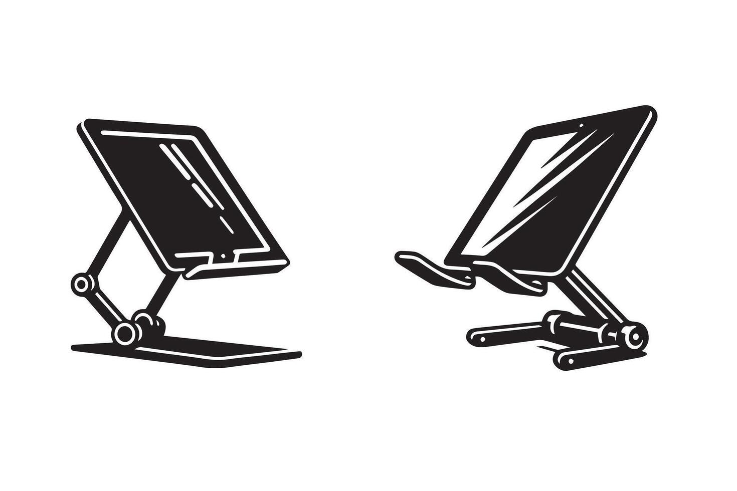 Mobile Phone Stand Silhouette Design vector