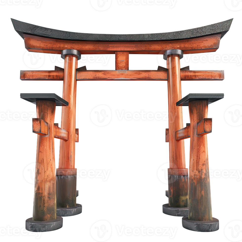 An iconic Torii gate symbolizing Japanese culture and spirituality, set against a serene backdrop. png