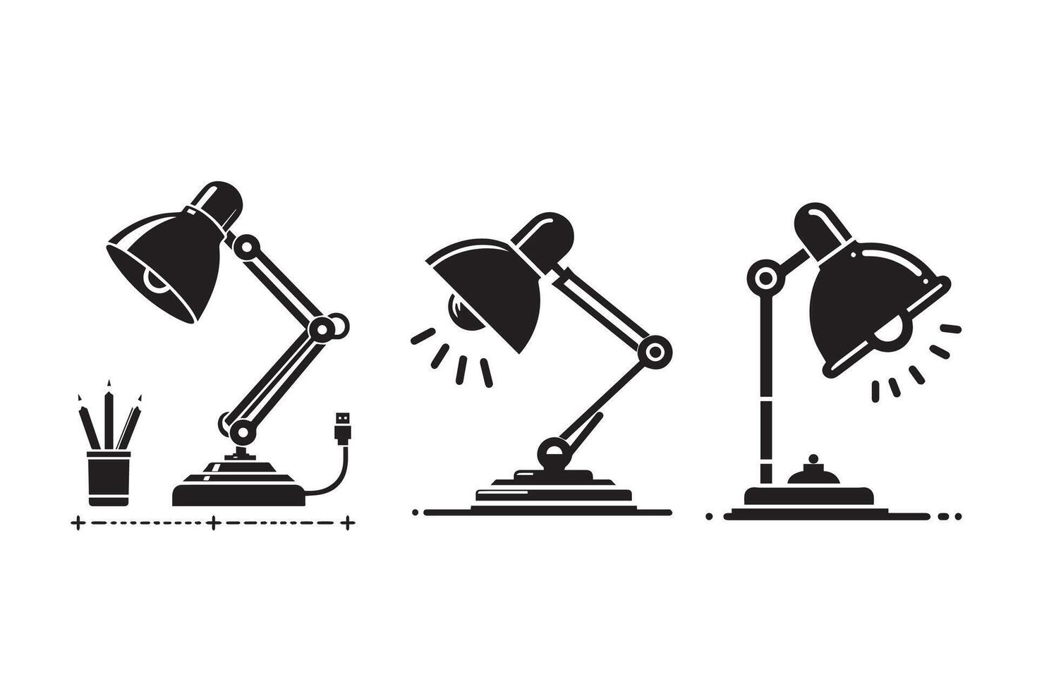 Table lamp silhouette Illustration art work Design vector