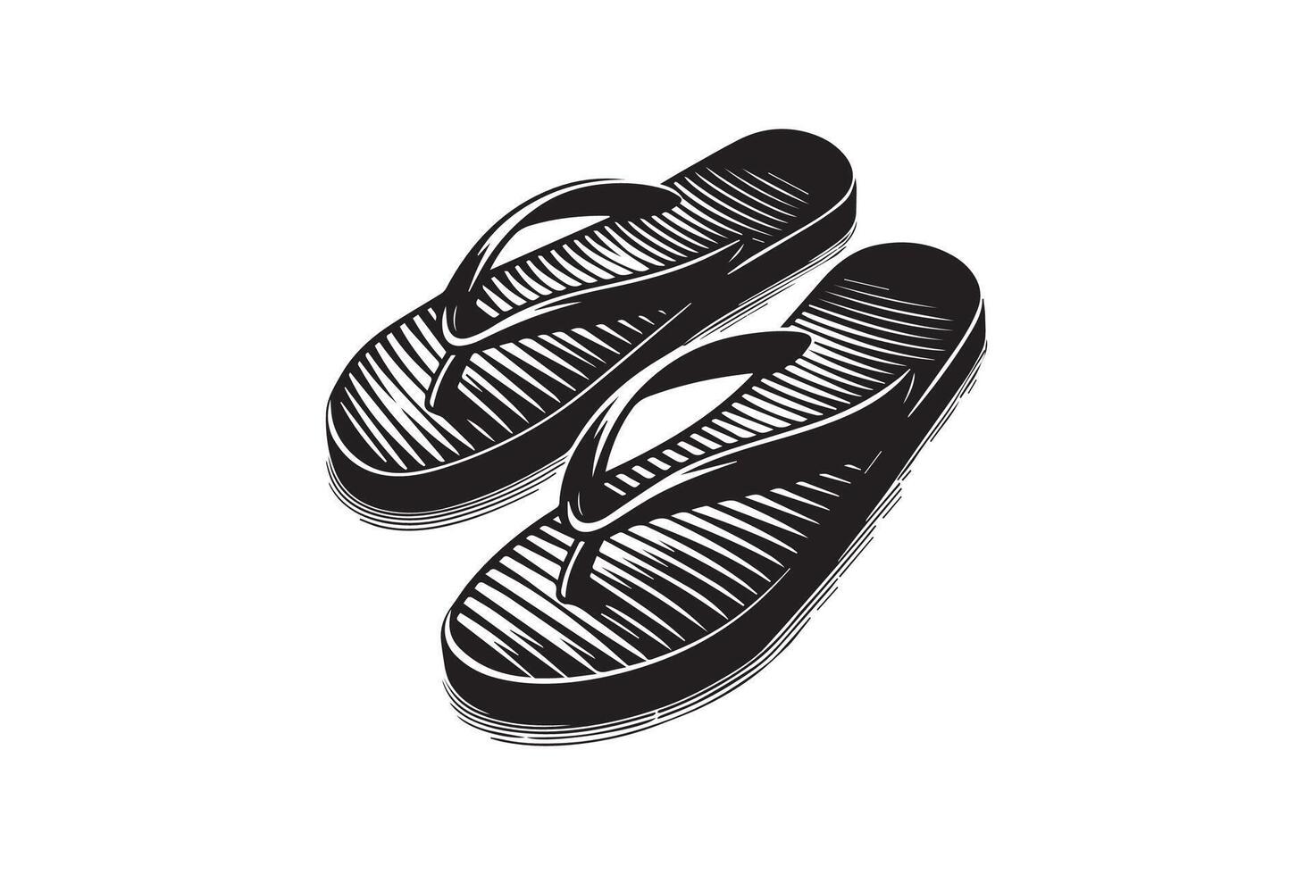 Flip Flop Sandal Slipper Silhouette Design vector