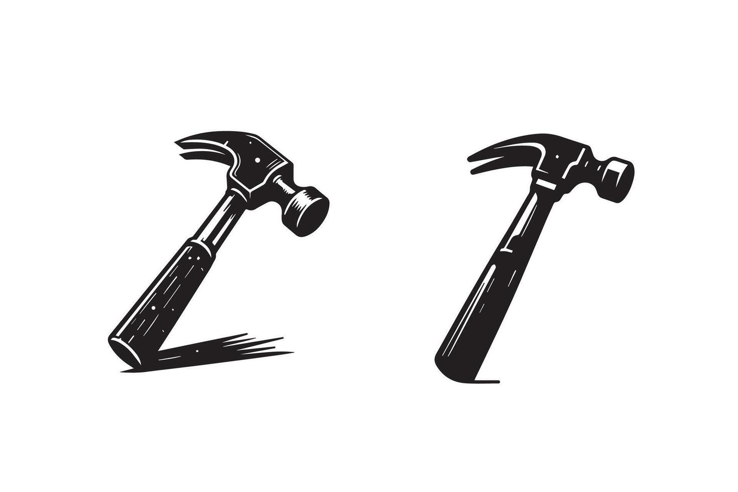 Hammer Silhouette Set Illustration vector